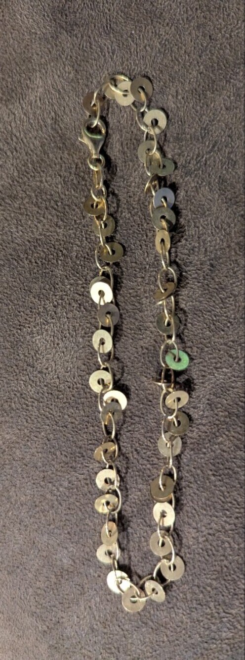 Gold Vermeil Dancing Confetti Coin .925 Anklet